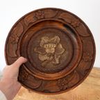 Groot Handgesneden Houten Bord, Folk Art Ontwerp Uit De Jaren '60 thumbnail 8