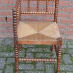 Hoekstoeltje Eikenhhout Met Biezen Zitting thumbnail 2