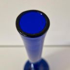 * Vintage Glazen Fles Vaas Kobalt Blauw Empoli thumbnail 5