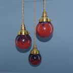 Hanglamp Met 3 Art De France Gekleurde Glazen Bollen thumbnail 6