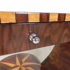 Art Deco Stijl Consoletafel Met Verschillende Soorten Ingelegd Hout thumbnail 14