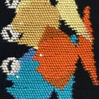 Wall Rug With Fish Decor 1960 100% Wool Old Store Stock thumbnail 8