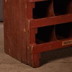 Vintage Grote Vakkenkast | Winkelkast Rood | Oude Industriele Wandkast thumbnail 8