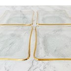 Vintage Glazen Petit Four Bordjes Met Kant Motief thumbnail 2