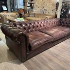 Waanzinnige Stoere Chesterfield Xl Bank Vintage Bruin thumbnail 3