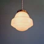 Art Deco Hanglamp In Witte Opaline, Jaren 1920-30 thumbnail 10