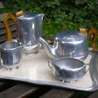 Retro Aluminium Picquot Ware Koffie En Thee Servies thumbnail 3