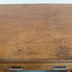 Uniek En Antiek Eikenhouten Art Deco Bureau Uit Begin 20e Eeuw In Amsterdamse School Stijl thumbnail 7