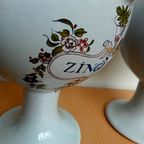 Set 2 Oude Apotheker Potten Met Koper Deksels thumbnail 4