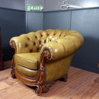 Vintage Leren Chesterfield Clubfauteuil In Barokstijl thumbnail 4