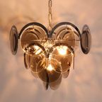 Vintage Hanglamp 6 Lichtpunten Rookglazen Schijven thumbnail 14