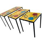 Set Van 3 Vintage Nesting Tables / Tegeltafeltjes thumbnail 3