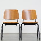 Set Van 4 Mooie Vintage Jaren ’60 Dutch Design Marko School/Kantine/Eetkamerstoelen thumbnail 3