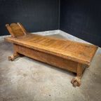 Antieke Oosterse Houten Chaise Longue thumbnail 2