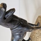 Artdeco Gips Beeld Antiek Beeld Herdershond thumbnail 12