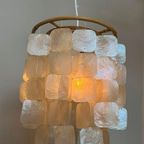Set Van 2 Capiz Schelpen Hanglamp Lampen Schelp Parelmoer Bamboe Frame Wit Bedrading thumbnail 13