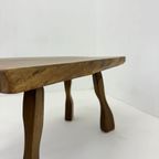 Brutalist Solid Wooden Side Table , 1970’S thumbnail 7