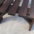 Vintage Houten Lattenbank Salontafel Bijzettafel, P/p/s thumbnail 2