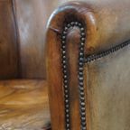 Clubfauteuil Gemaakt Van Schapenleer Met De Mooiste Kleuren En Een Prachtig Patina thumbnail 11
