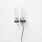 Chromen Vintage Wandlamp Glas & Hout thumbnail 4