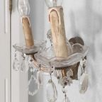 Vintage Brocante Wandlamp Met Glazen Pegels thumbnail 2