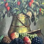 Sungurov A.I. Russische Kunstenaar. "Stilleven Met Appels En Druiven." thumbnail 4