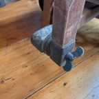 Vintage Industriele Houten Steekwagen Showkar Salontafel thumbnail 7