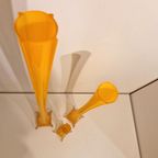 Set Van 3 Glazen Oranje Vazen 70's Murano Stijl Vaas thumbnail 7