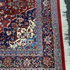 Perzisch Tabriz Vloerkleed Wol Handgeknoopt 253X368Cm - Vintage Tapijt - Rood Blauw Wit thumbnail 12