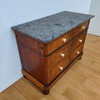 Vintage Frans Dressoir Commode Ladekast Badkamermeubel Met Marmer Blad 811 thumbnail 7