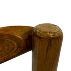 Vintage Brutalist Stoelen Hout Natuurlijk Japandi Set Van 6 thumbnail 21