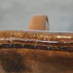 Unieke En Karaktervolle Oude Schapenleren Fauteuil/armchair Met Bijzondere Kleuren thumbnail 11