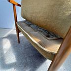 2x Midcentury ‘antimott’ Fauteuil W. Knoll Notenhout, Velour thumbnail 5