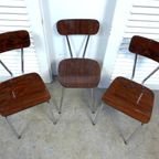 Prachtige Set Van 4 Vintage Retro Stoelen thumbnail 5