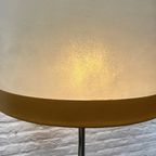 Midcentury Vloerlamp Van Leer En Chroom - Geel Uniek! thumbnail 7