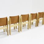 Vintage Ibisco Cognac Leren Eetkamerstoelen, Set Van 6 thumbnail 4