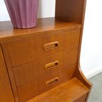 Teak Fineer Kast Uit Zweden Met Klep En Lades thumbnail 2