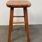 Set Van 4 Vintage Grenen Krukken, Scandinavisch Design, 1970'S thumbnail 3