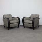 Set Of 2 Art Deco Style Lounge Chairs By Bench thumbnail 2