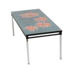 Grote Keramische Tegeltafel Adri Belarti Oranje Bloemen Abstract 109Cm thumbnail 6