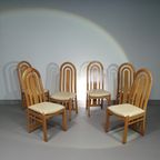 Blond Oak Postmodern Dining Chairs 1980S thumbnail 11