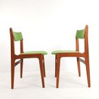Deense Stoelen | Dining Chairs Danish Green Wool Teak Wood thumbnail 15