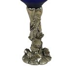Rodean - Italy - Cobalt Blue Colored Glass Bowl On Silver Base With A Floral Scene - Original Sta thumbnail 6