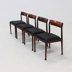Set Of 4 Solid Rosewood Dining Chairs Danish Design 1960S thumbnail 2