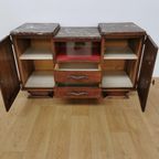 Vintage Mid Century Art Deco Tv Meubel, Dressoir Marmer Blad thumbnail 6
