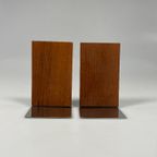 Vintage Set Teakhouten Boekensteunen, Mid Century, Kai Kristiansen thumbnail 6
