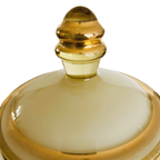 Art Deco Sieradendoosje Glas Goud Geel Glanzend 1950’s thumbnail 4