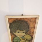 Jaren 70 Vintage Schilderij Druk Prent thumbnail 4