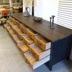 Industriele Vintage Werkbank Ladekast Toonbank 290 Cm thumbnail 7