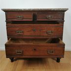 Vintage Antiek Dressoir Commode Ladekast, Badkamermeubel Met Marmer Blad 26 thumbnail 6